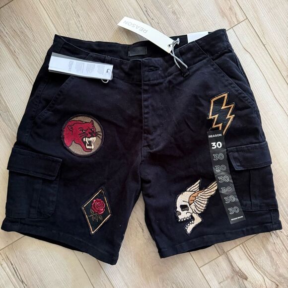 NWT Reason Brand black Shorts Black new Size 30 - Picture 1 of 6